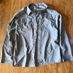 Eddie Bauer Men's Casual Gray Button-Down Shirt